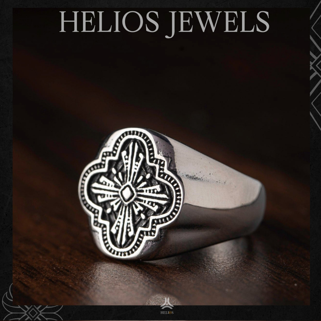 Nhẫn thời trang nam phong cách Hiphop Helios Symmetry - Nhẫn chất liệu Titan không gỉ