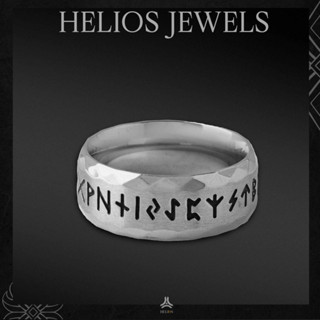 Nhẫn thời trang nam nữ Helios Jewels Rune bạc cổ - Thép không gỉ cao cấp