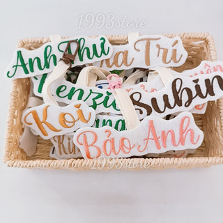 Nametag 2/Thẻ tên thêu theo yêu cầu xinh xắn đáng yêu dùng để treo cặp, treo bình nước cho các bé đi học