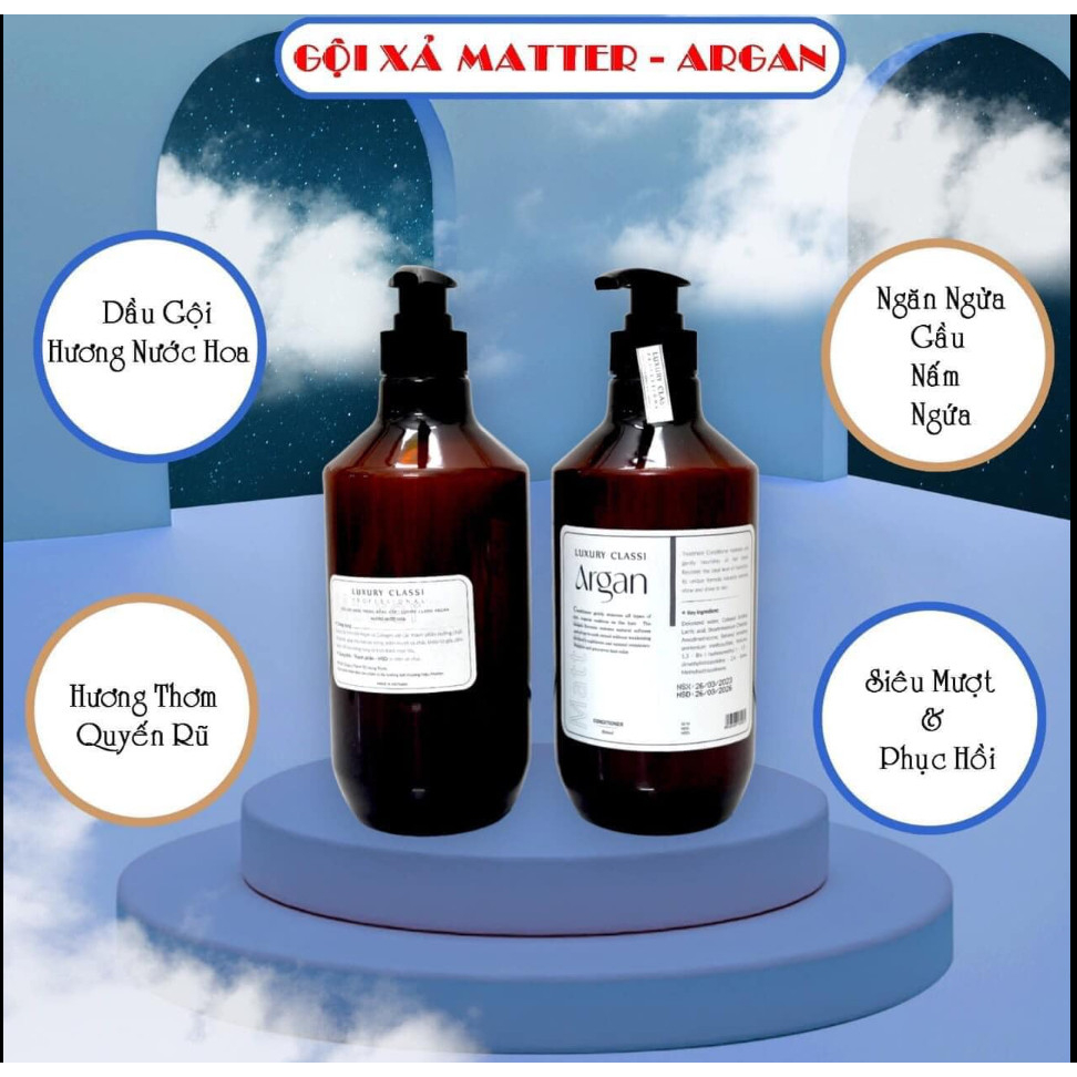 Dầu Gội Xả Argan LUXURY Classi Hương nước hoa 800ml