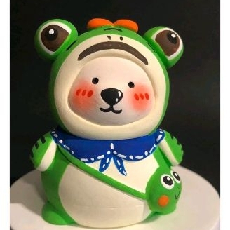 Tượng thạch cao tô màu Gấu đeo túi size đại