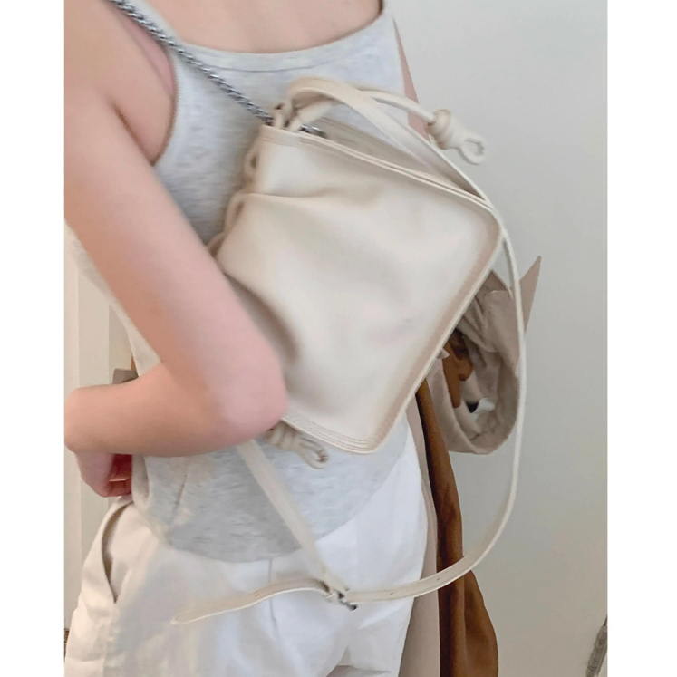 Túi đeo chéo nữ Tuinhacam túi xách nữ da xếp ly phối dây xích đơn giản đi chơi, đi làm thời trang y2k - TNC025