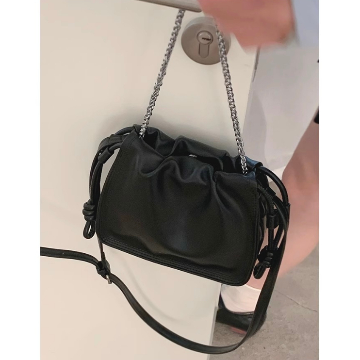 Túi đeo chéo nữ Tuinhacam túi xách nữ da xếp ly phối dây xích đơn giản đi chơi, đi làm thời trang y2k - TNC025