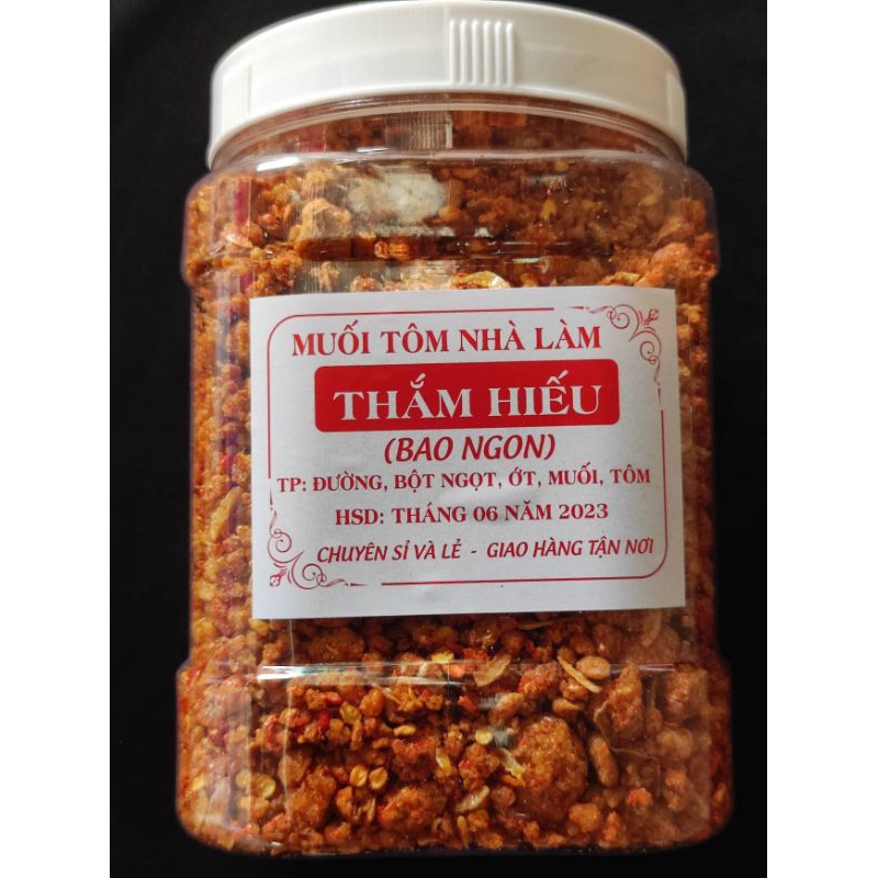 Muối tôm hạt to nhà làm,đậm vị tôm bao ngon hủ 500g