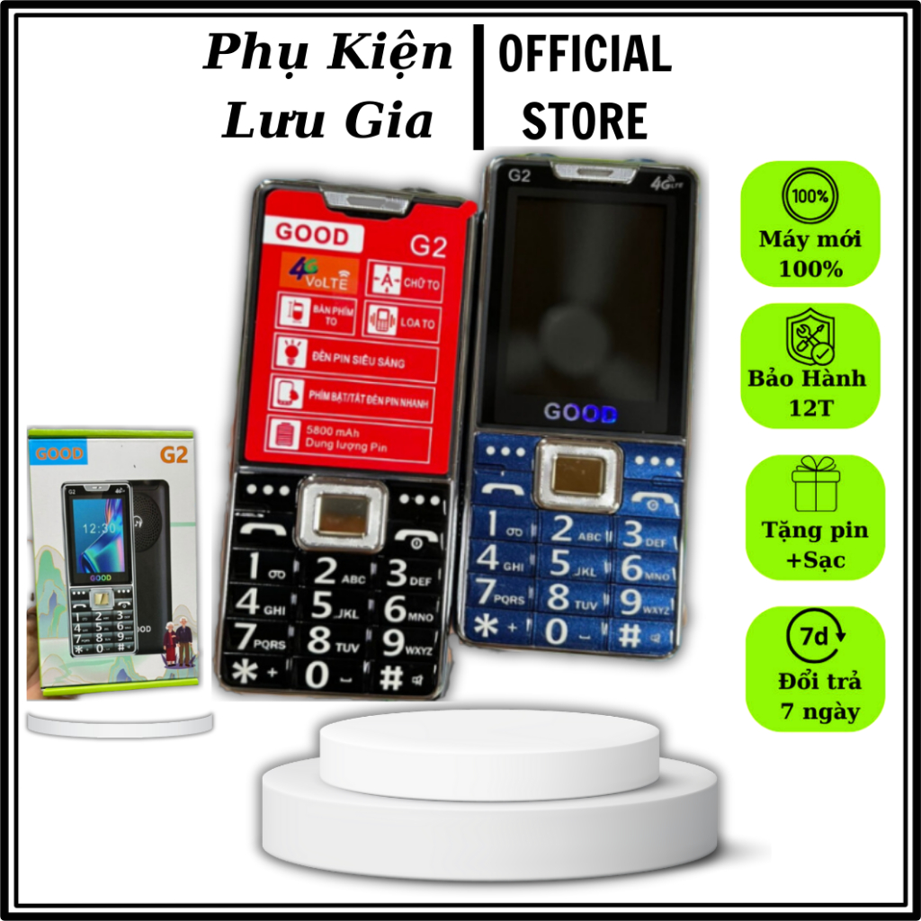 Điện Thoại Bàn Phím Người Già Good G2/4G Loa To, Chữ Lớn, Nhiều Tính Năng -