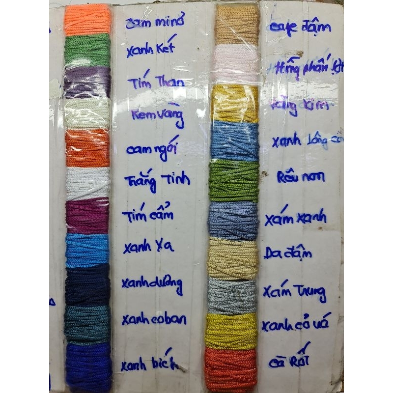 Dây chỉ dù,dây tim Dây dệt đủ màu sắc nguyên liệu làm dreamcatcher, vòng tay.bảng 1/3