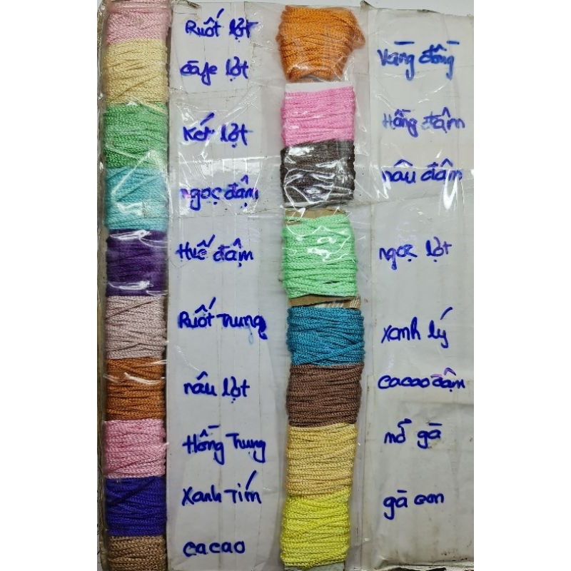 Dây chỉ dù,dây tim Dây dệt đủ màu sắc nguyên liệu làm dreamcatcher, vòng tay.bảng 1/3
