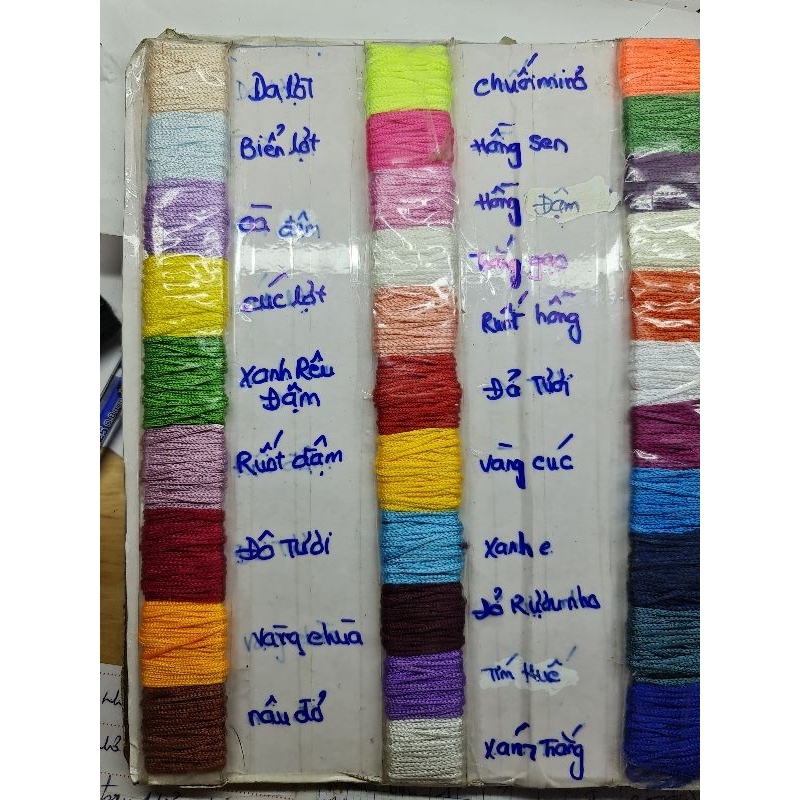 Dây chỉ dù,dây tim Dây dệt đủ màu sắc nguyên liệu làm dreamcatcher, vòng tay.bảng 1/3
