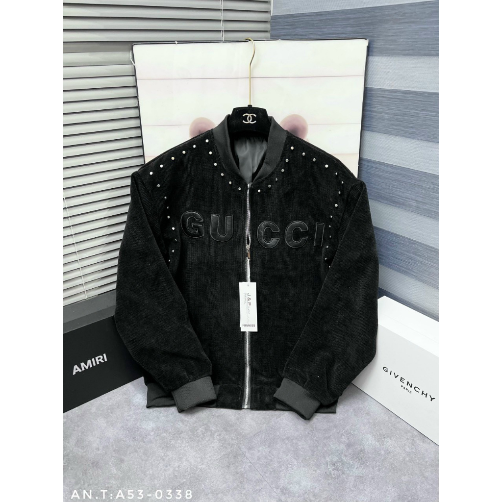 Áo khoác nam GC đính đá thêu chữ da hàng quảng châu siêu cấp