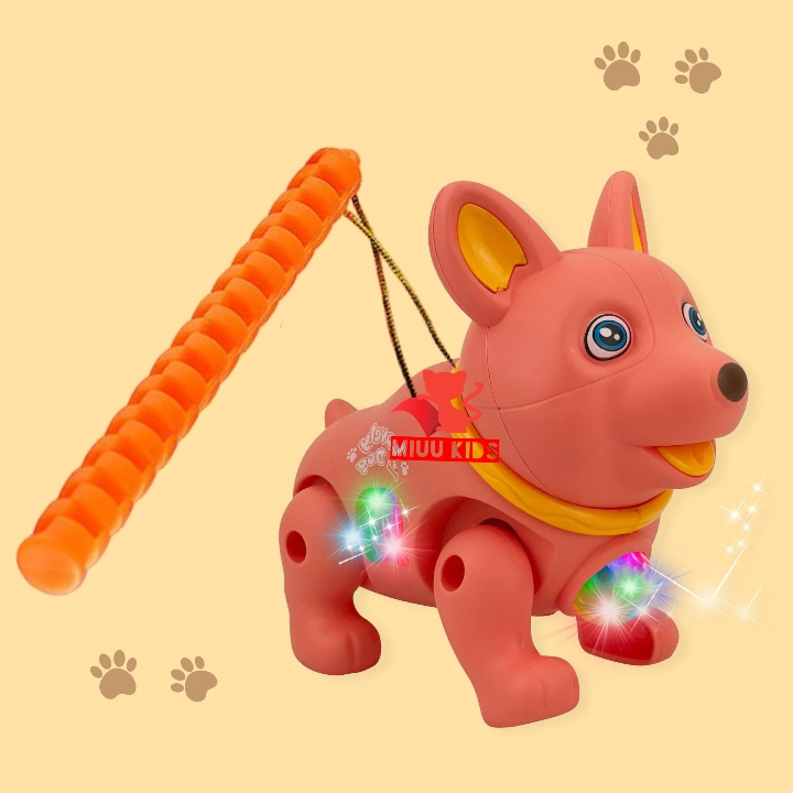 Đồ Chơi Chú Chó Chạy Pin Biết Đi Nhạc Đèn Cho Bé
