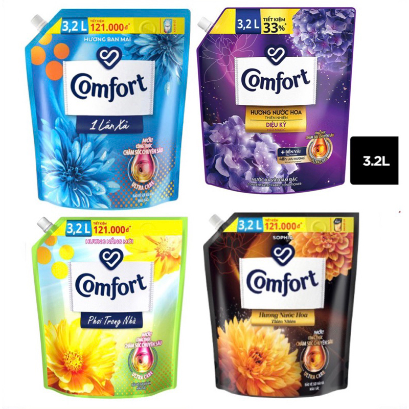 NƯỚC XẢ LÀM MỀM VẢI COMFORT TÚI 3,2L