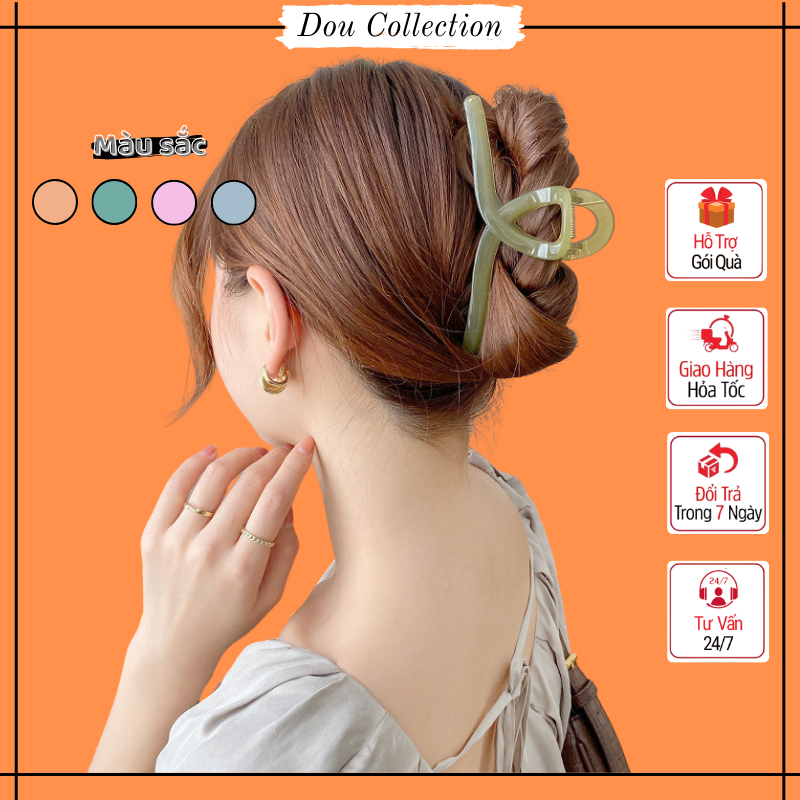 Kẹp tóc càng cua unisex nữ, Kẹp xoắn nhựa nhiều màu đơn giản thời trang Hàn Quốc - Mã KT110