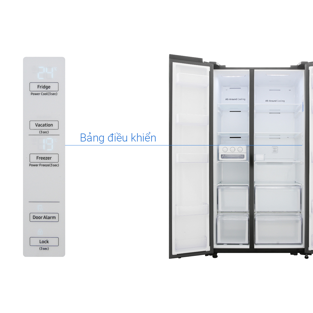 Tủ lạnh Samsung Inverter 647 lít RS62R5001B4/SV - Hàng chính hãng