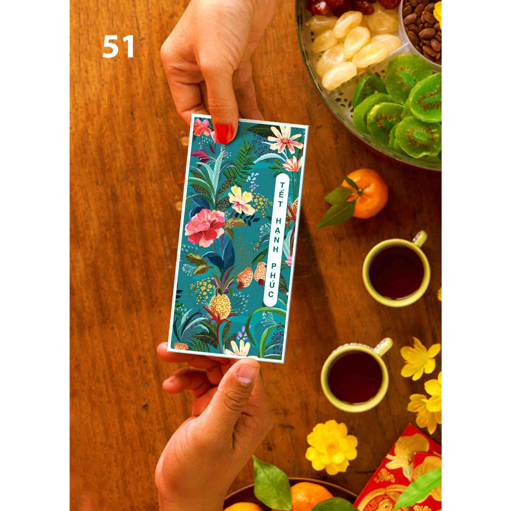 Sỉ 100 bao lì xì hoa tết hoạ tiết sắc xuân