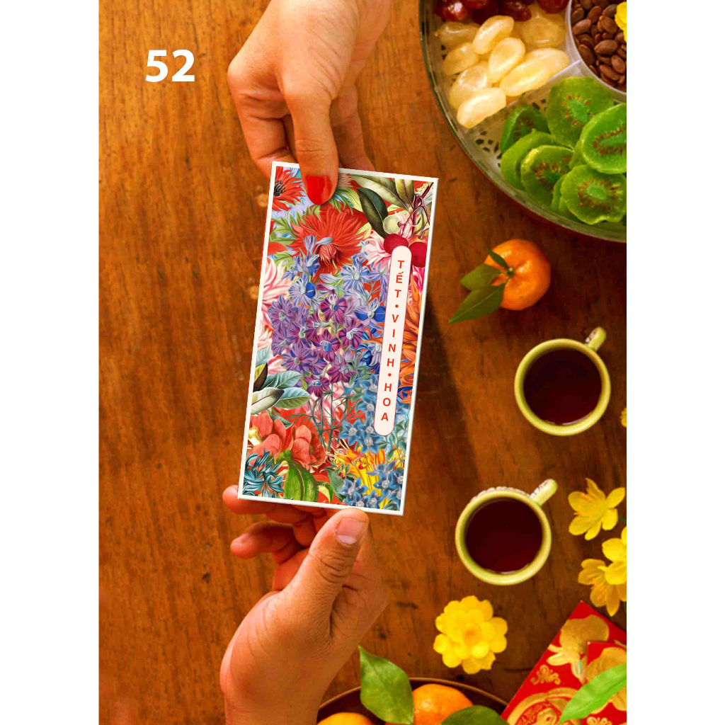 Sỉ 100 bao lì xì hoa tết hoạ tiết sắc xuân