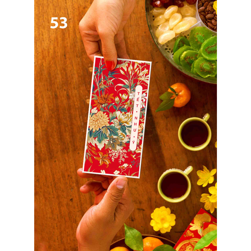 Sỉ 100 bao lì xì hoa tết hoạ tiết sắc xuân