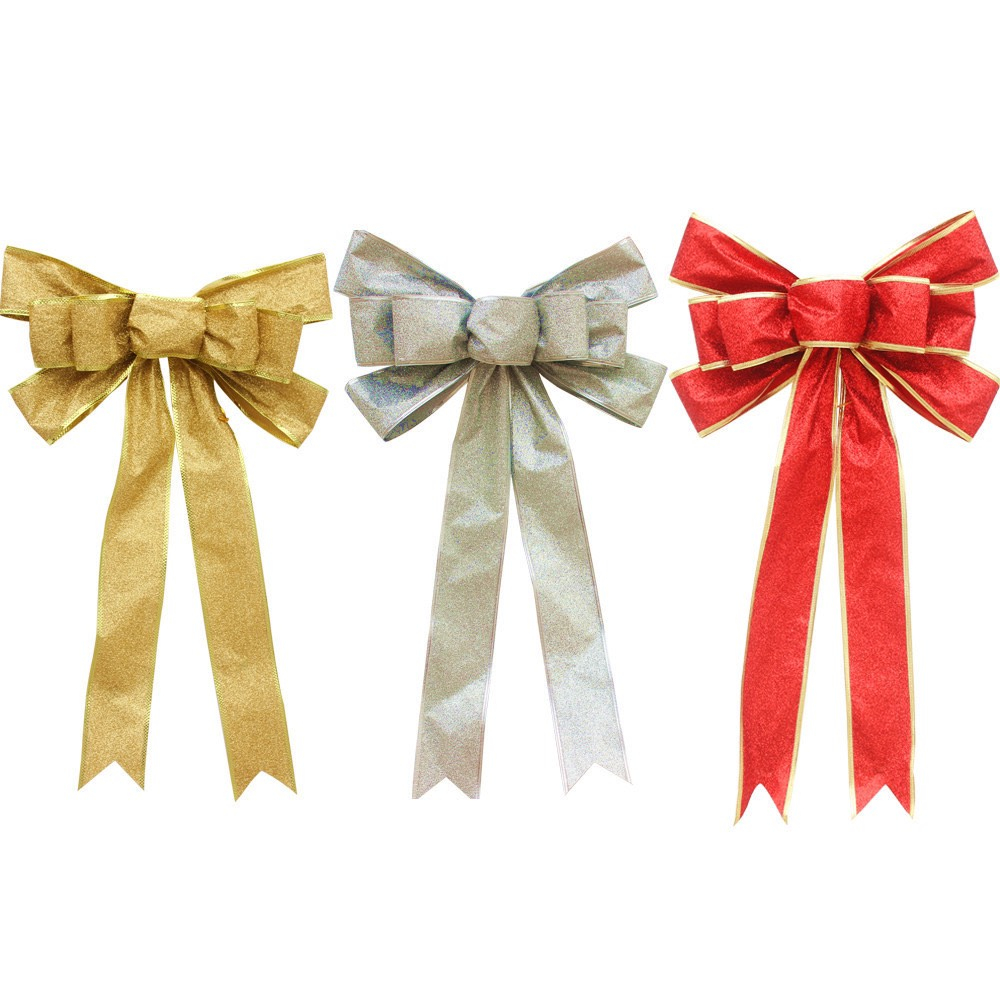 Nơ Nhũ Dài Trang Trí Noel NV13 Trang Trí Cây Thông Dài 55cm