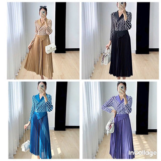 ( HÀNG NHẬP BIGSIZE )  ĐẦM DẬP LY CỔ VEST  - HỌA TIẾT SỌC FORM DÀI CHE MỌI KHUYẾT ĐIỂM ( YY932/450)