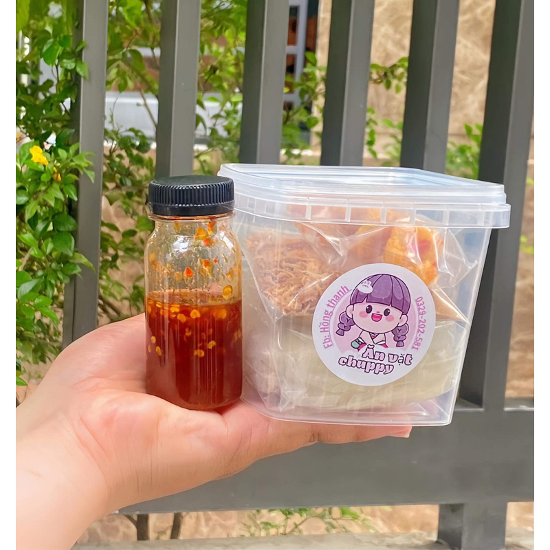 Combo 1 Xô Bánh Tráng Phơi Sương Muối Nhuyễn Tóp Mỡ Hành Phi Sốt Tắc Cay