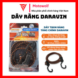Dây Thun Ràng Tăng Chỉnh DARAVIN 2M Móc Nhựa Lõi Thép Phiên Bản Mới Chịu Tải Lớn
