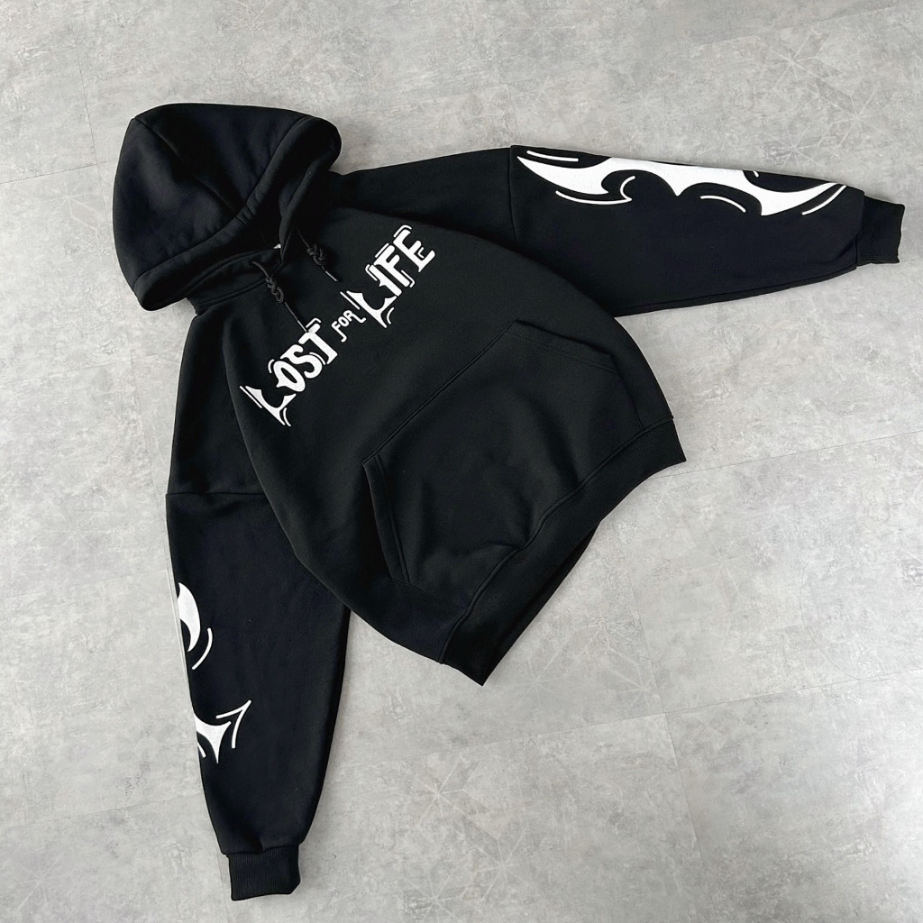 Áo Hoodie BOXY LOST For LIFE Hình In 2 Màu Unisex_SSSTore