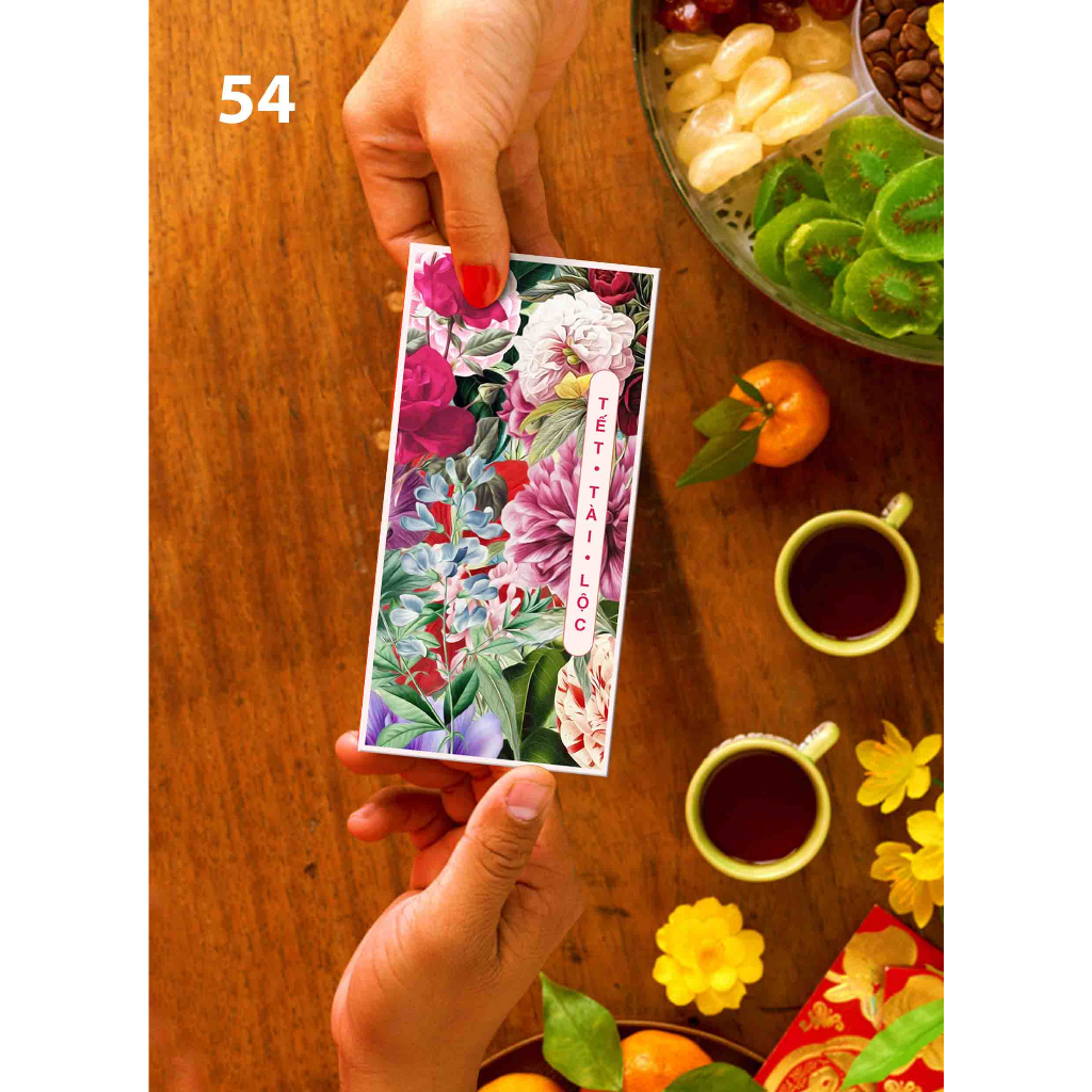 Sỉ 100 bao lì xì hoa tết hoạ tiết sắc xuân