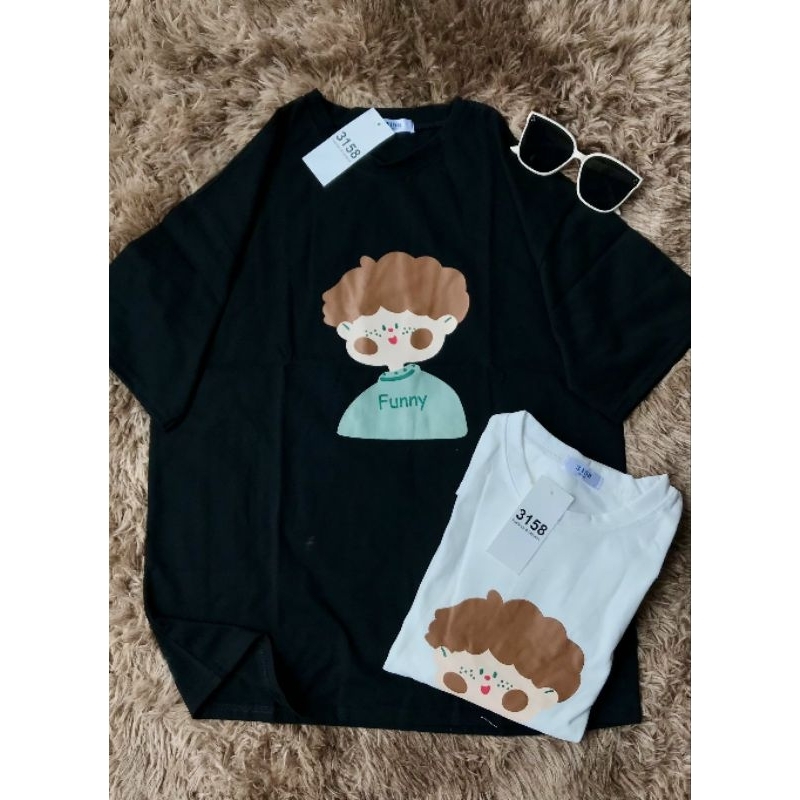 Áo Phông form rộng chất cotton khô in hình cậu bé cho cả nam và nữ