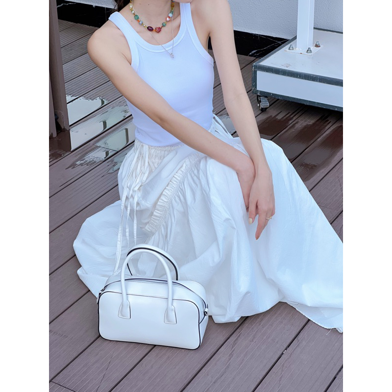 Ruly.studio - Chân váy 2 tầng trắng cột eo