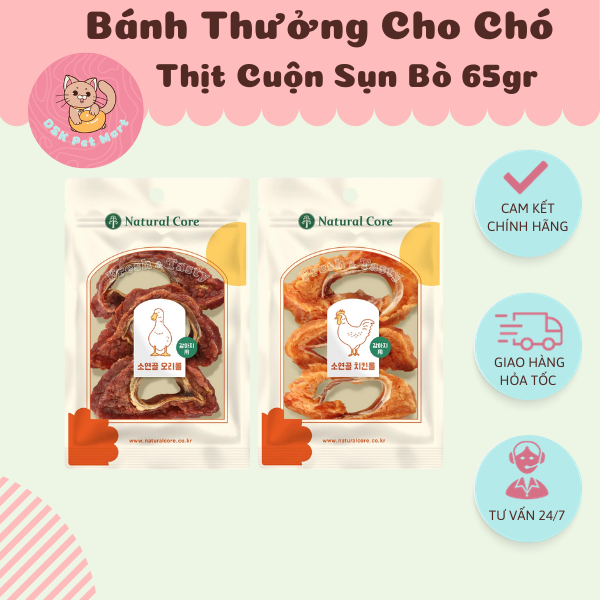 Snack Thịt Cuộn Sụn Bò Cho Chó - Natural Core 65gr