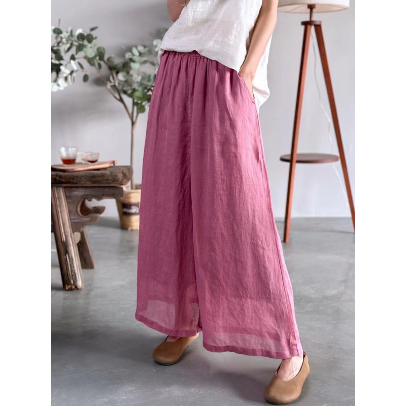 Quần linen giấy organic