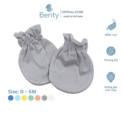 Bao tay BENTY cho trẻ sơ sinh đến 6 tháng cao cấp mềm mịn, set bao tay an toàn cho bé