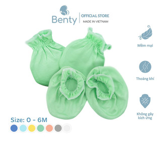 Set bao tay bao chân BENTY cao cấp mềm mịn an toàn da bé, combo bao tay bao chân giữ ấm cho bé