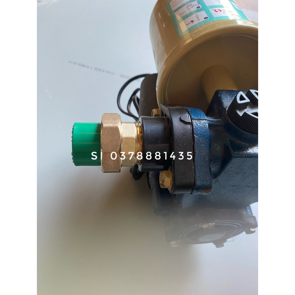 Rắc co chuyển đổi ren máy 34mm ra ống hàn nhiệt ppr 25mm-Rắc co ren ngoài 32 thu về 25 PPR màu xanh, ghi dùng cho máy bơ