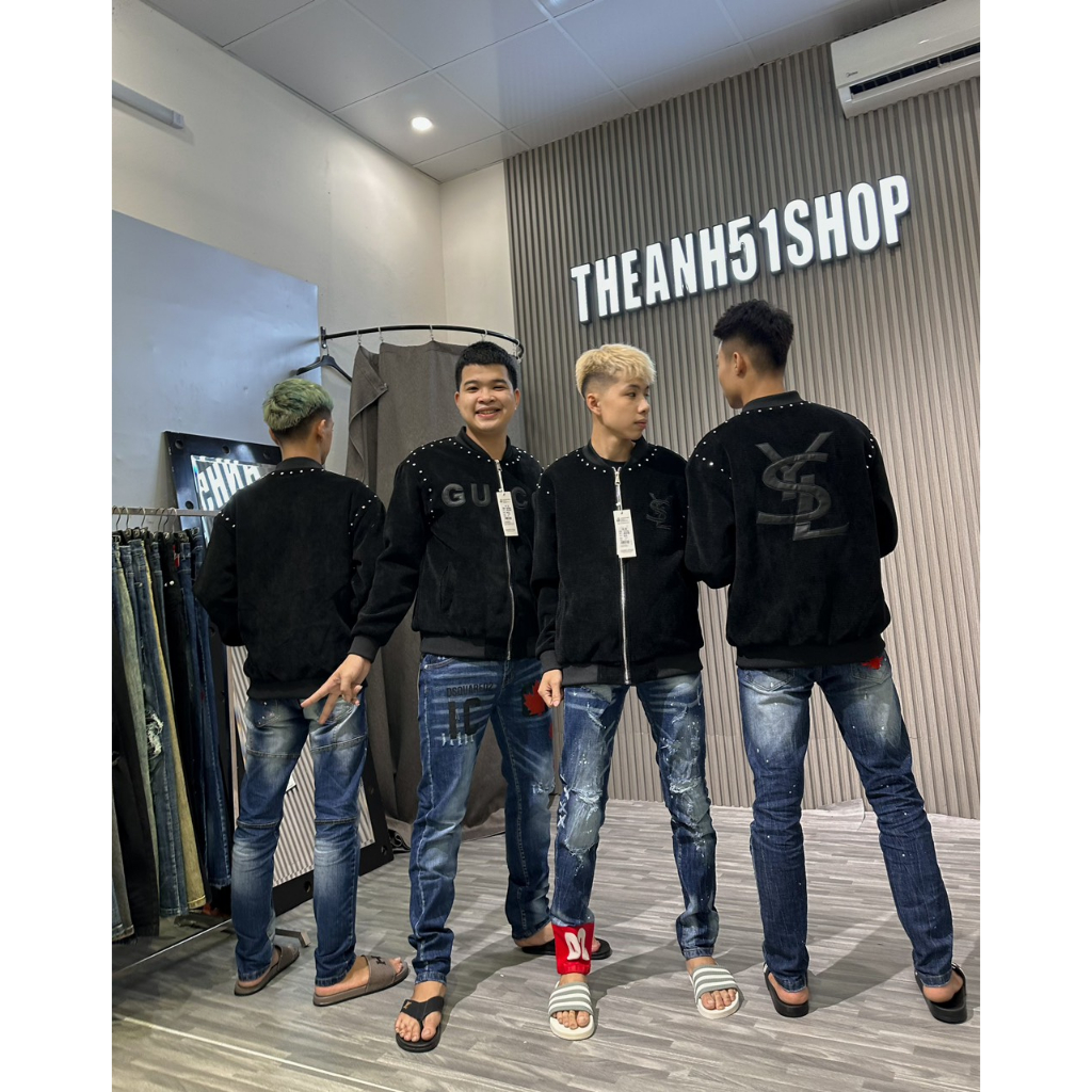 Áo khoác nam GC đính đá thêu chữ da hàng quảng châu siêu cấp