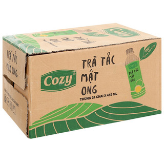 Thùng 24 chai trà tắc mật ong, trà đào cozy 455ml
