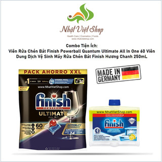 Combo Tiện Ích: Viên Rửa Chén Bát Finish Powerball Quantum/Ultimate All In One