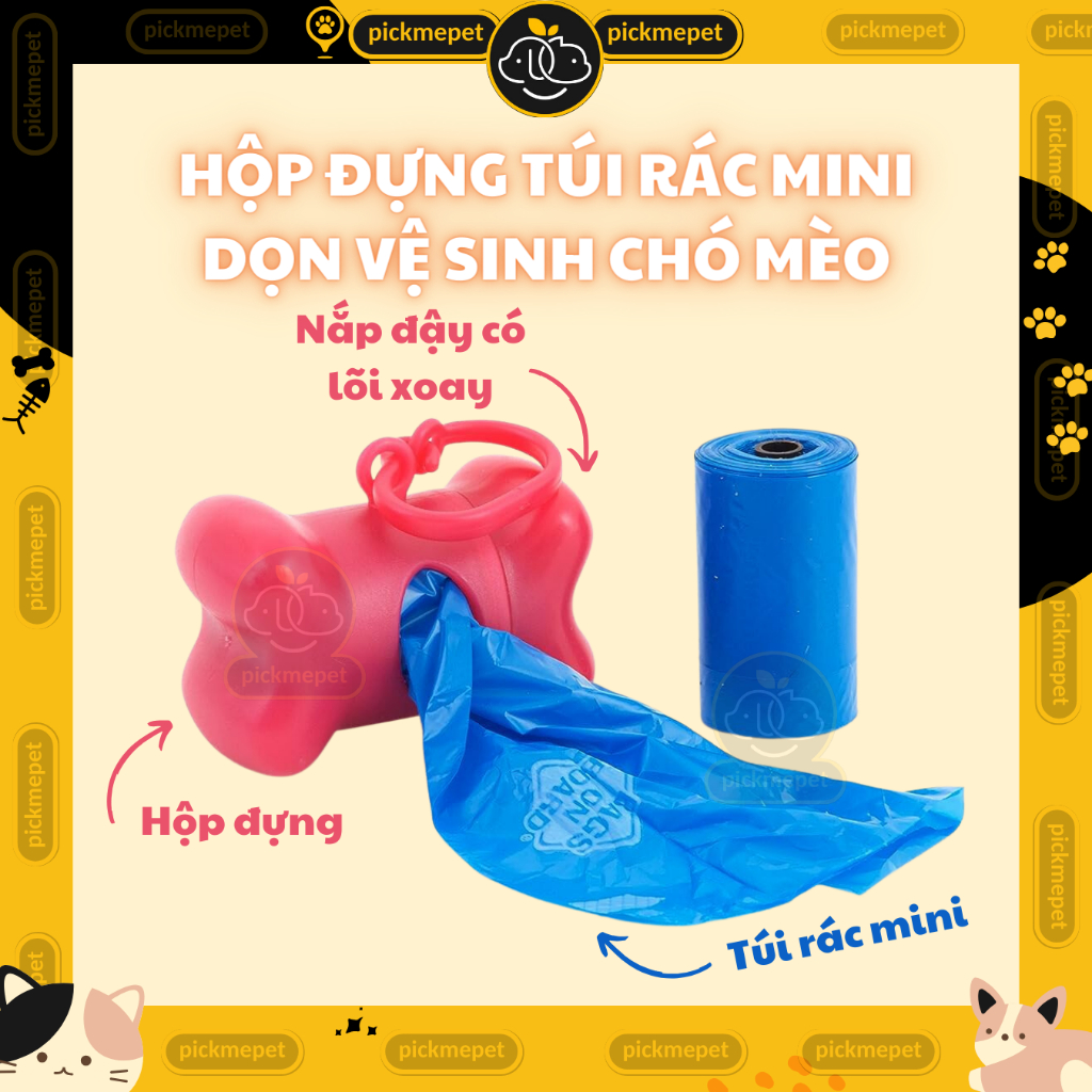 Túi Đựng Phân Chó Mèo Túi Hốt Phân Túi Rác mini Túi Dọn Phân Chó Mèo