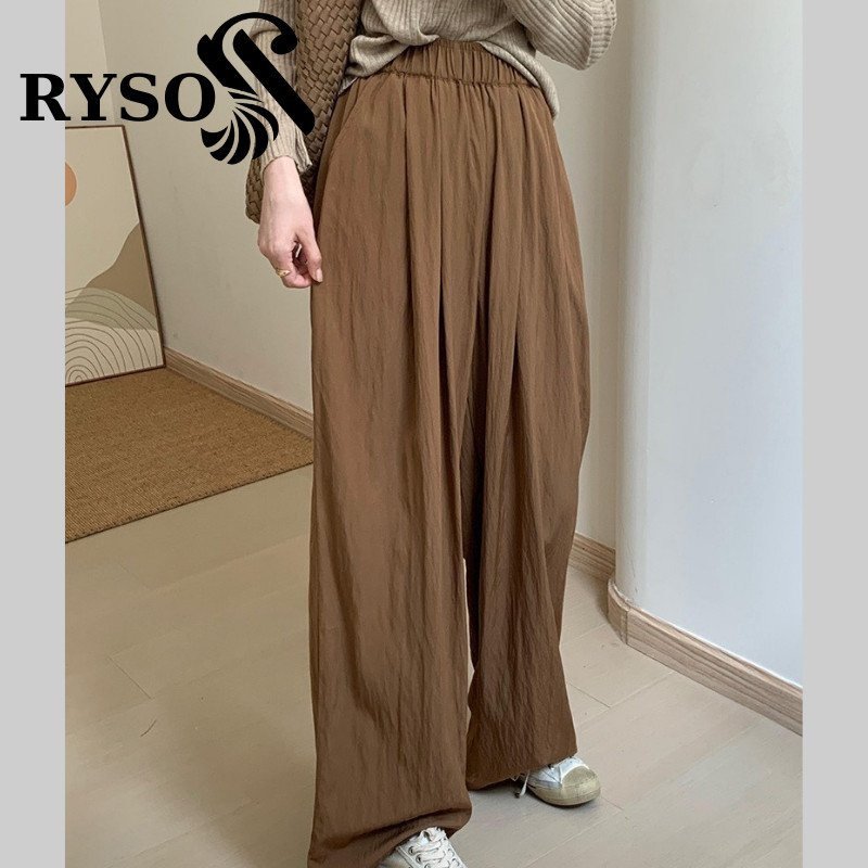 Quần Gió Ống Rộng Cạp Chun RYSO FASHION Mát Chất Đũi Nhăn Cao Cấp