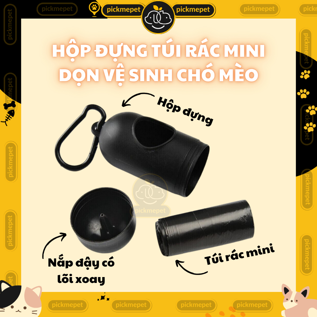 Túi Đựng Phân Chó Mèo Túi Hốt Phân Túi Rác mini Túi Dọn Phân Chó Mèo