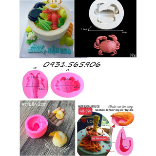 Khuôn Silicon Sinh Vật Biển Con Tôm Con Cua
