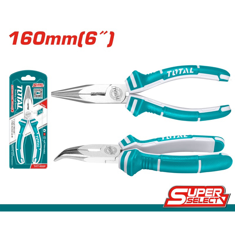 Kìm mũi nhọn mỏ cong 6 inch TOTAL THT1466P (Chính hãng TPC)