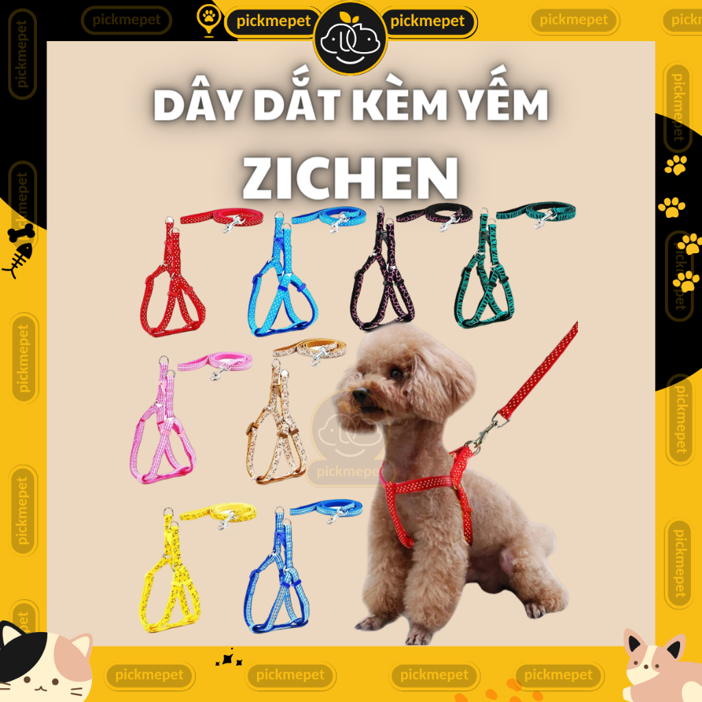 Dây Dắt Kèm Yếm ZICHEN, Dây Yếm ZICHEN Cho Chó Mèo