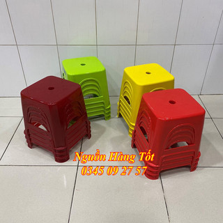 Combo 4 Ghế Nhựa Lùn Loại Tốt QUI PHÚC - Dùng Ngồi Cafe, Trà Sữa, Quán Ăn