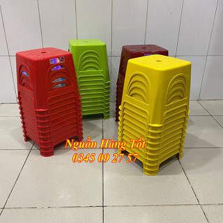 Combo 10 Ghế Nhựa Lùn Loại Tốt QUI PHÚC - Dùng Ngồi Bàn Ăn, Cafe, Trà Chanh, Trà Sữa