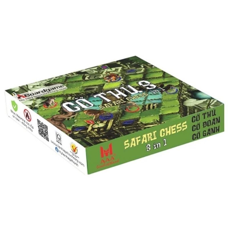 Cờ Thú 3 Trong 1  - Cờ Thú Hộp Giấy - Boardgame