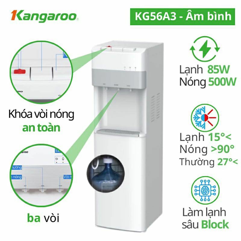 Cây nước nóng lạnh hút bình kg56a3 hàng chính hãng bảo hành 12 tháng.