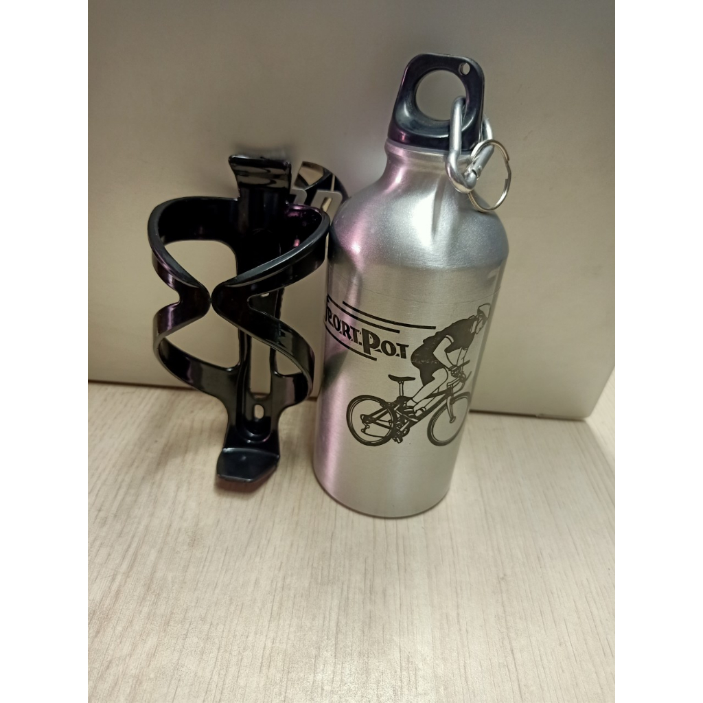 Bình nước treo xe đạp chất liệu Nhôm dung tích 500ml kèm giá treo bình - dành cho xe đạp thể thao