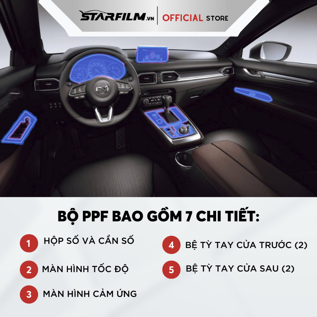 Mazda Cx5 2018-2024 PPF TPU chống xước tự hồi phục STARFILM
