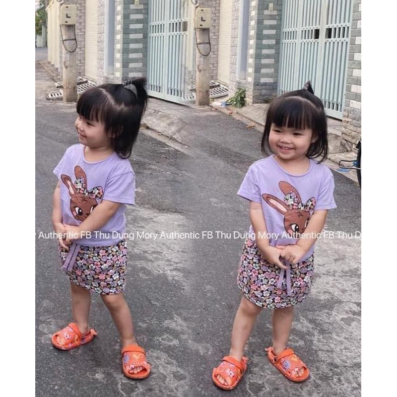 Set áo váy tím thỏ hoa 1068917002 HM H&M_authentic US