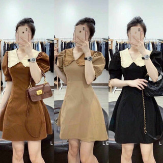 Đầm Nữ Cổ bèo kiểu dáng xòe tiểu thư sang trọng dự tiệc tinh tế